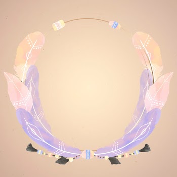 Round Bohemian style frame vector