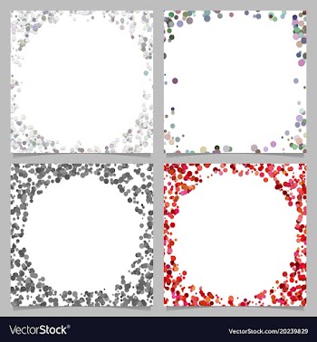 Round border background design set with dots vector image