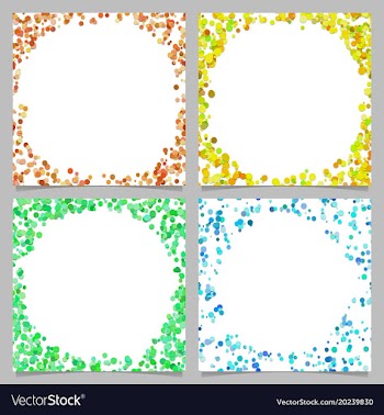 Round border background design set with dots vector image