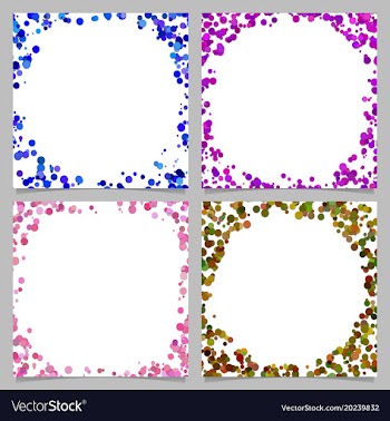 Round border background design set with dots vector image