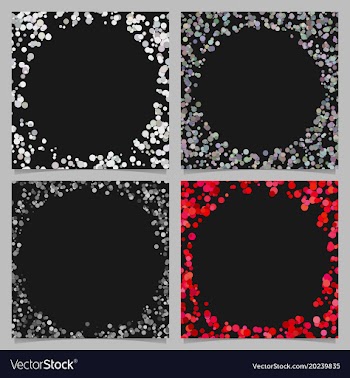 Round border background design set with dots vector image