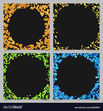 Round border background design set with dots vector image