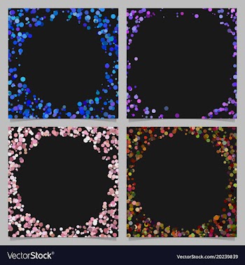 Round border background design set with dots vector image