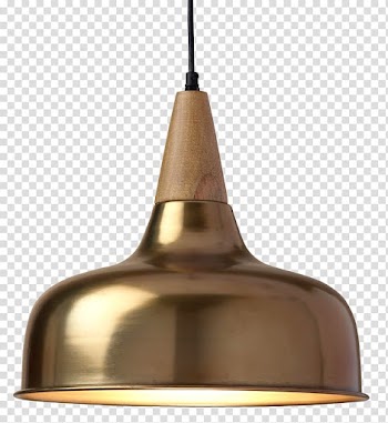 Round brass-colored pendant lamp, Light-emitting diode Pendant light Incandescent light bulb, Hanging Lamp transparent background PNG clipart