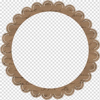 Round brown frame border, Baby shower Party favor Birthday Valentines Day Sticker, Brown lace ring transparent background PNG clipart
