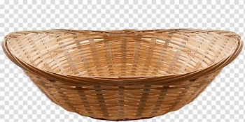 Round brown wicker basket, Fruit Basket transparent background PNG clipart