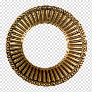 Round brown wooden frame transparent background PNG clipart