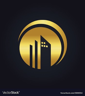  					Round building company gold logo vector image														
