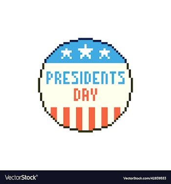round cartoon usa presidents day badge