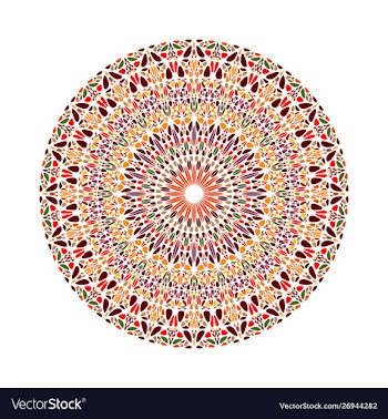 Round circular colorful abstract floral pattern vector image