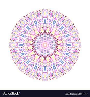 Round circular colorful floral ornament pattern vector image