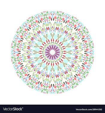 Round colorful circular geometrical petal pattern vector image
