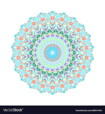 Round colorful ornate abstract triangle tile vector image