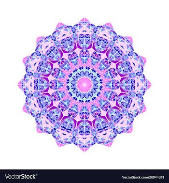Round colorful ornate mosaic triangle ornament vector image