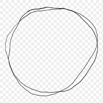 Round doodle frame png sticker