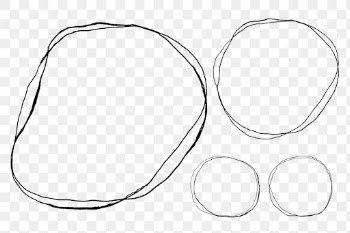 Round doodle frame png sticker collection