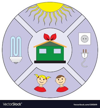 Round emblem energy savings vector image
