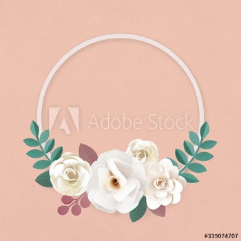 Round floral badge