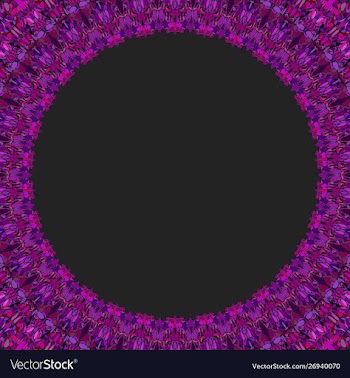 Round floral frame design - border graphic element vector image