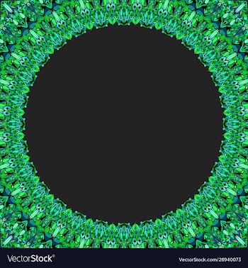 Round floral frame design - border graphic element vector image