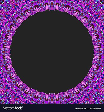 Round floral frame design - border graphic element vector image