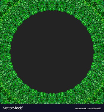 Round floral frame design - border graphic element vector image