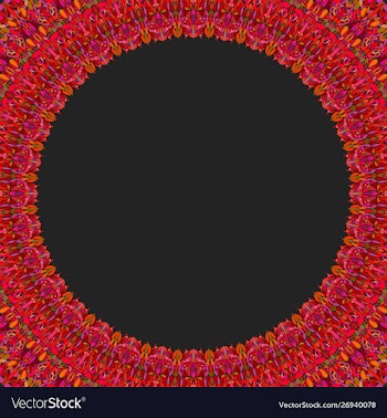 Round floral frame design - border graphic element vector image