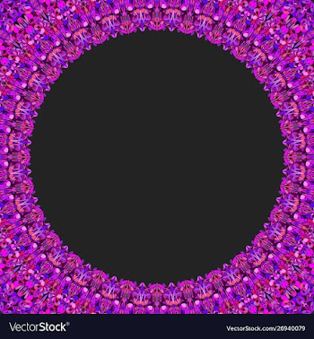 Round floral frame design - border graphic element vector image