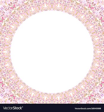 Round floral frame design - border graphic element vector image
