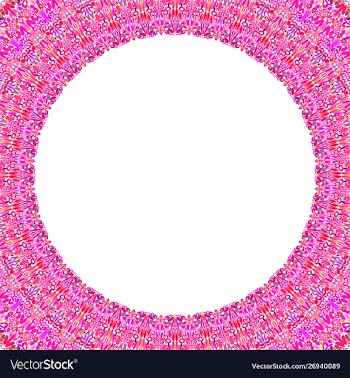 Round floral frame design - border graphic element vector image