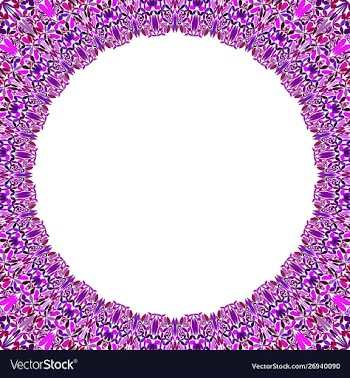 Round floral frame design - border graphic element vector image