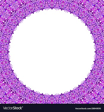 Round floral frame design - border graphic element vector image