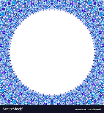 Round floral frame design - border graphic element vector image