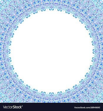 Round floral frame design - border graphic element vector image