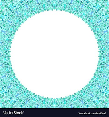 Round floral frame design - border graphic element vector image
