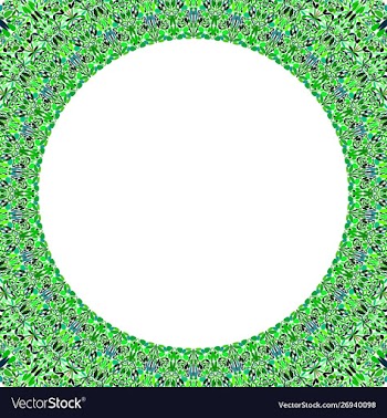 Round floral frame design - border graphic element vector image