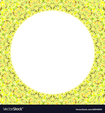 Round floral frame design - border graphic element vector image