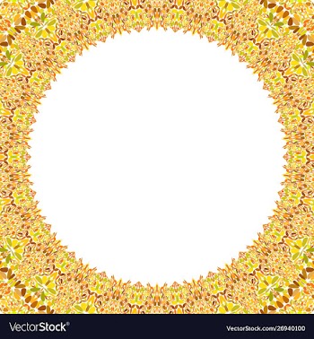 Round floral frame design - border graphic element vector image