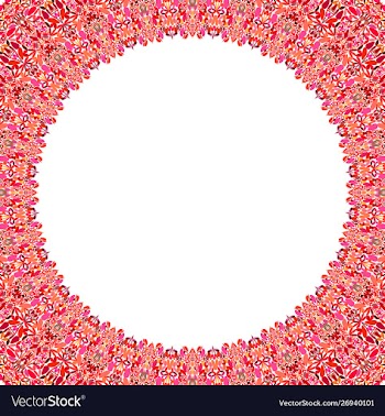 Round floral frame design - border graphic element vector image