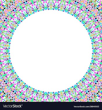 Round floral frame design - border graphic element vector image