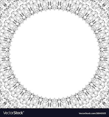 Round floral frame design - border graphic element vector image