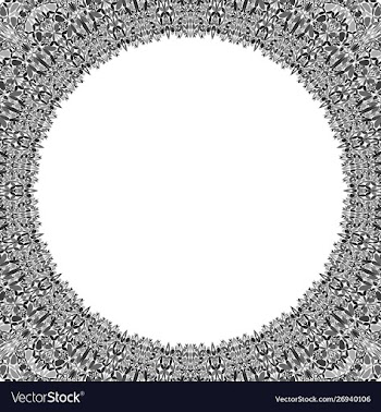 Round floral frame design - border graphic element vector image