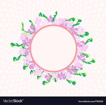 Round floral frame vector image