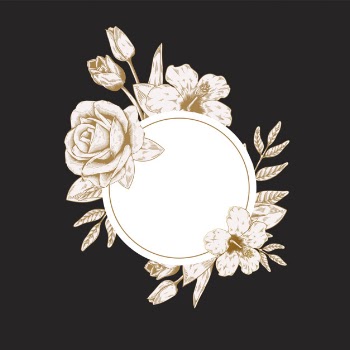 Round floral label