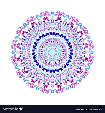 Round floral ornament mandala - geometrical vector image