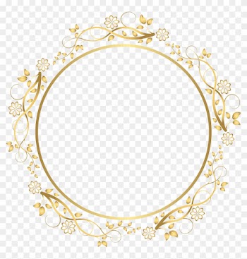 Round Floral Shadows French Border Png Pictures - Gold Floral Border Png