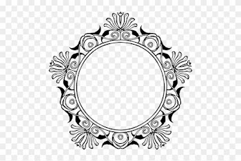 Round Flower Frame Public Domain Vectors Ribbon Border - Circle Border Design Clipart