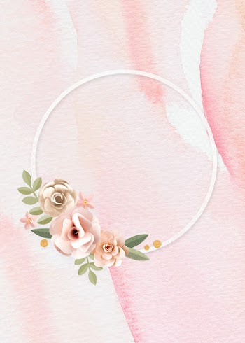 Round frame paper craft floral psd design