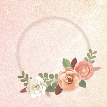 Round frame psd paper craft floral design