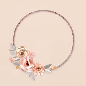 Round frame psd paper craft flower design